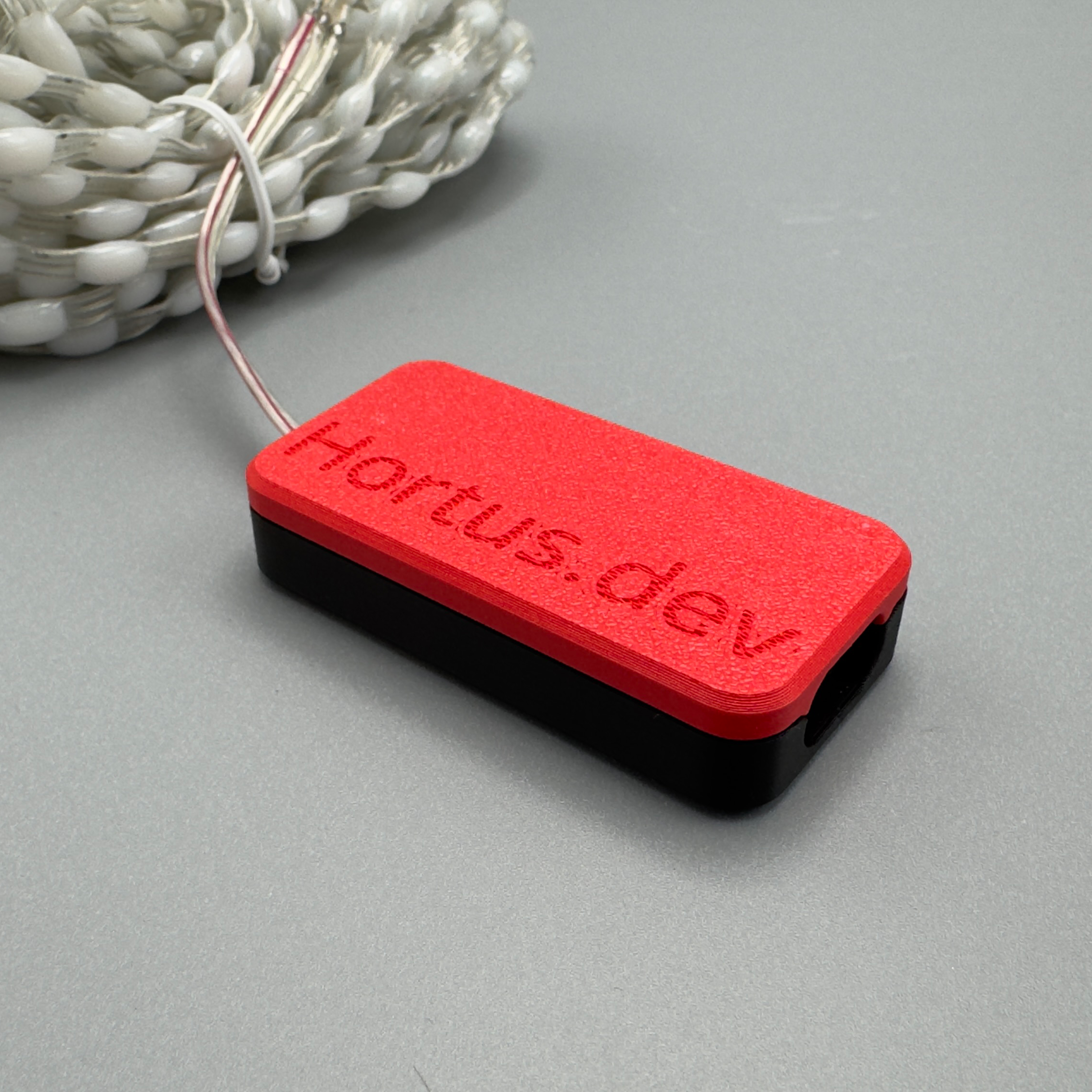 The finished board in its 3D printed enclosure